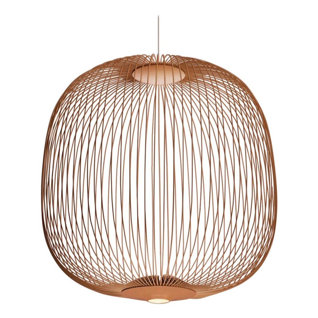 Garcia & Cumini 'Spokes 2’ Metal Suspension Lamp in Copper for Foscarini For Sale