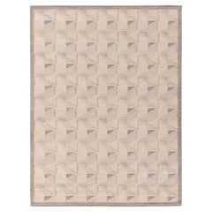 Rug & Kilim's Scandinavian Style Kilim Rug in Blue and Gray Geometric Pattern