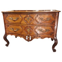Period Louis XV Walnut Wood Commode Sauteuse from Provence, France, C. 1750