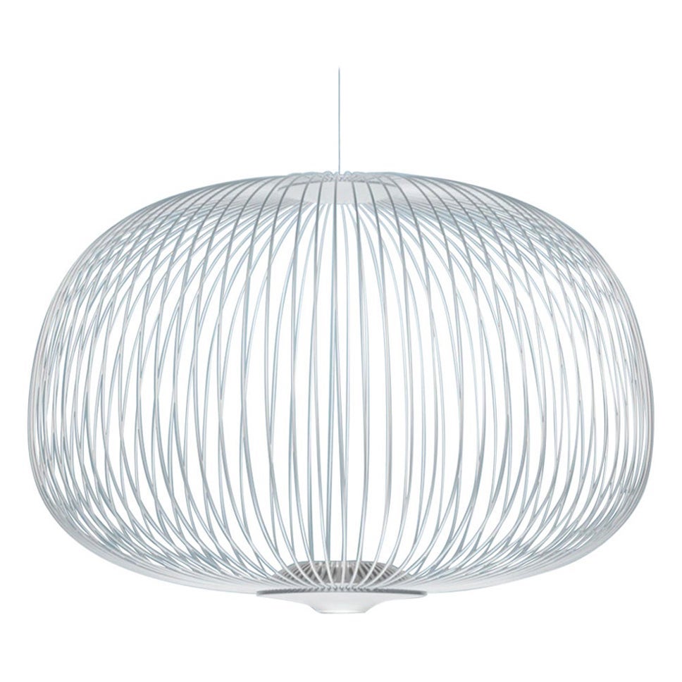 Garcia & Cumini 'Spokes 3’ Metal Suspension Lamp in White for Foscarini