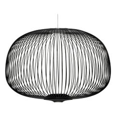 Garcia & Cumini 'Spokes 3’ Metal Suspension Lamp in Black for Foscarini