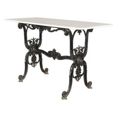Vintage 19th Century French Cast Iron Bistro Table