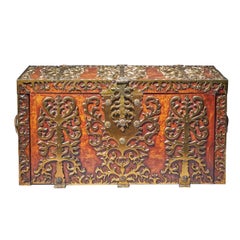 Important 17th Century Charles II Burr Walnut Coffre Fort Strong Box, Circa 1675
