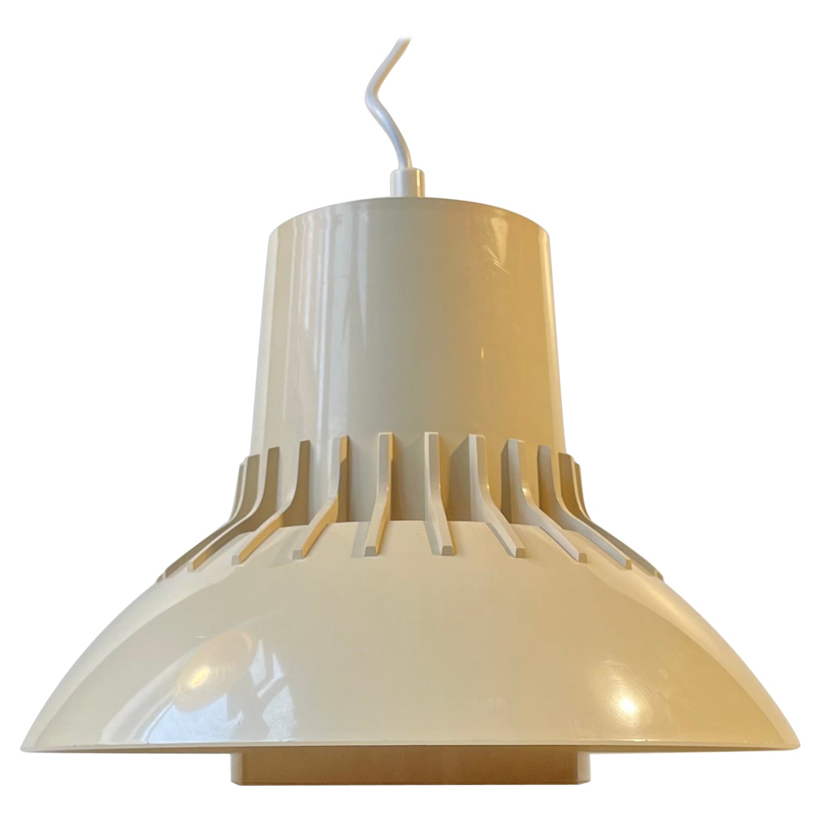 Danish Modern Svend Middelboe Ceiling Pendant Lamp in Cream Plastic, 1970s