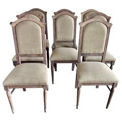 Set of Eight Italian Bleached Dining Chairs C. 1900's