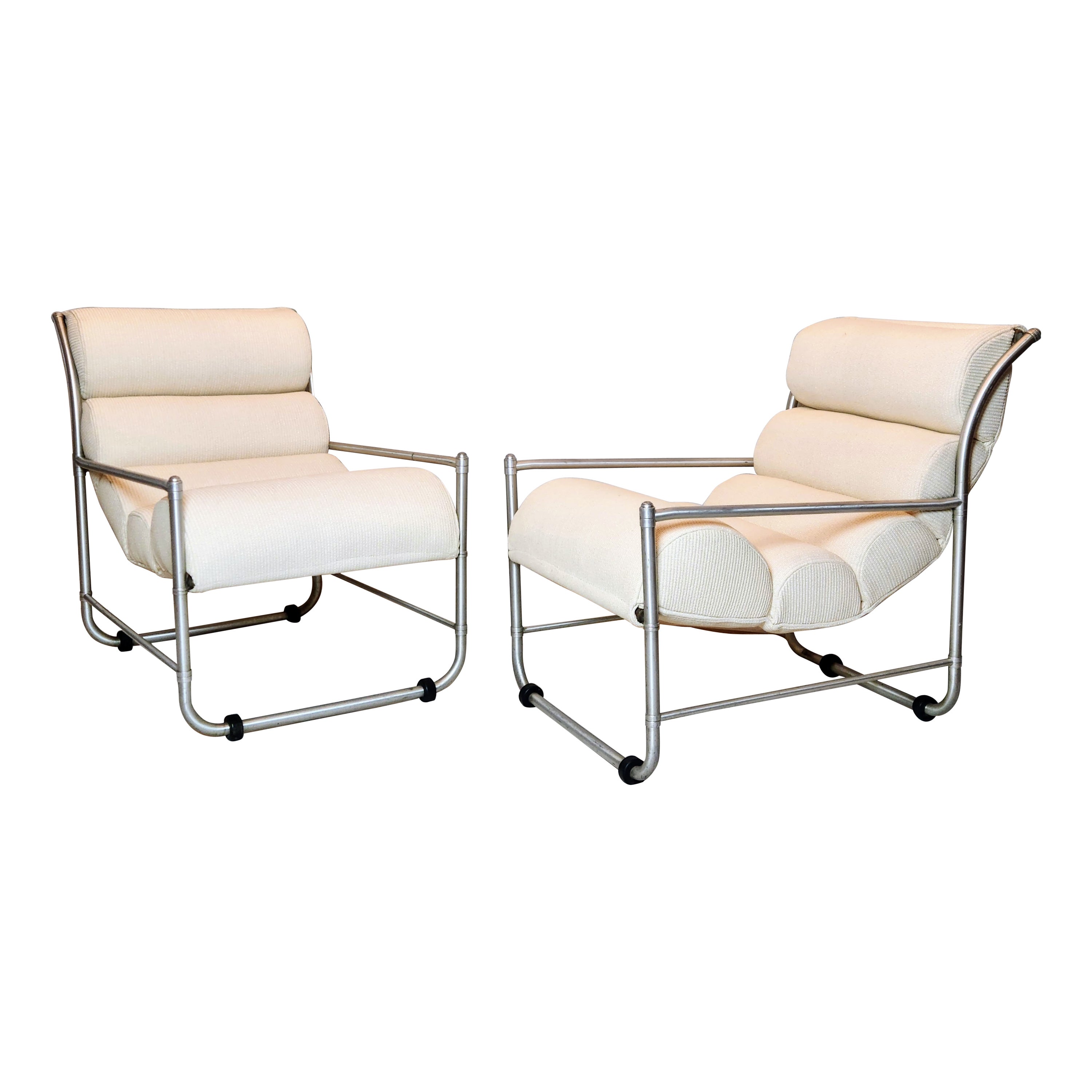 Pair of Aluminum Warren McArthur Sling Chaises / Lounge Chairs, 1938