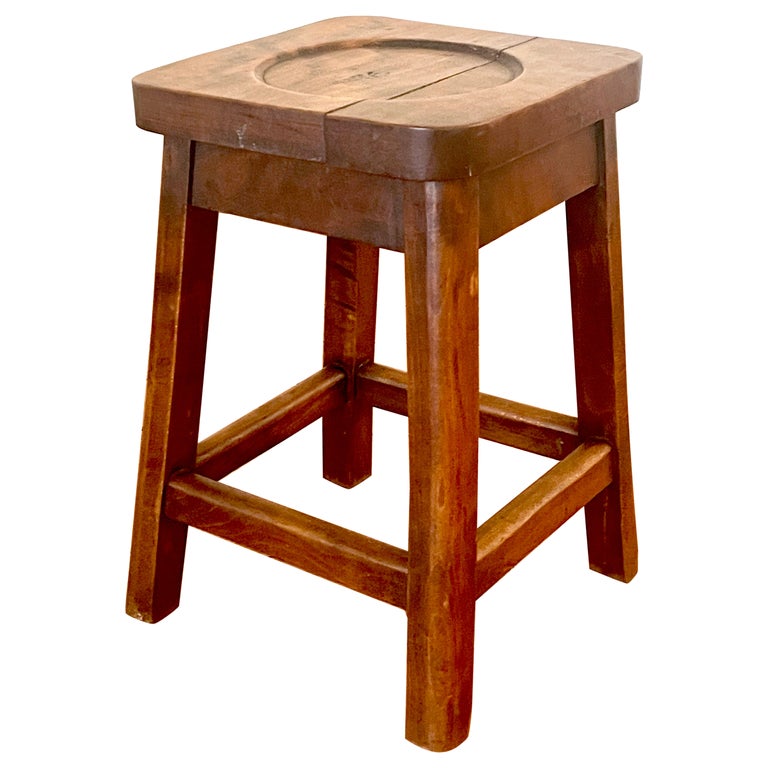 French Primitive Side Stool For Sale