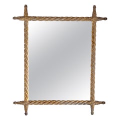 19th C. Braided Giltwood Mirror