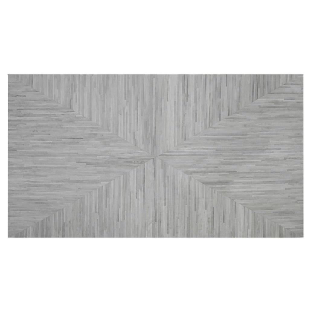 Dyed Gray Customizable La Quinta Cowhide Area Floor Rug Large For Sale