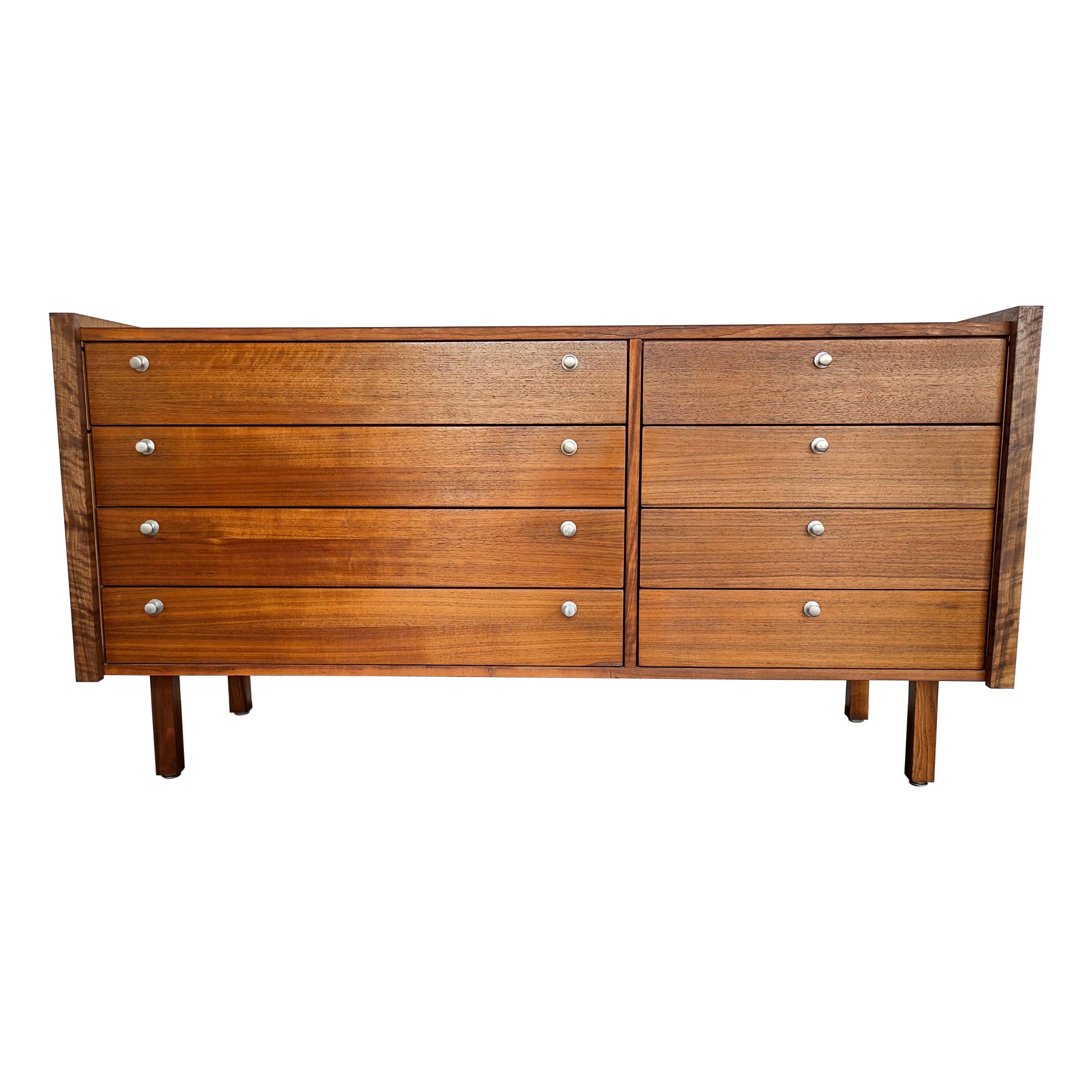 1960s Mid-Century Walnut 8-Drawer Dresser by Brown Saltman For Sale