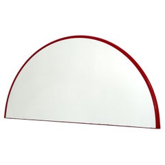 Red Frame Semi-Circle Mirror, 1970s