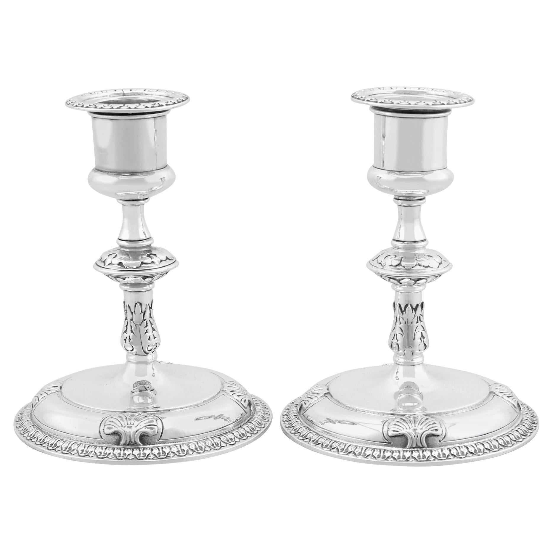 Antique Victorian Sterling Silver Piano Candle Holders