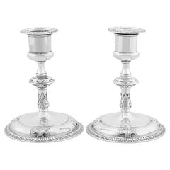 Antique Victorian Sterling Silver Piano Candle Holders