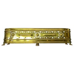 Used Georgian Brass Fireplace Fender, Traditional Claw Foot Design