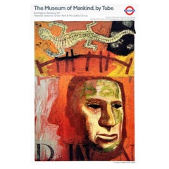 Original Vintage London Underground Poster LT Museum Of Mankind Tom Wood Art