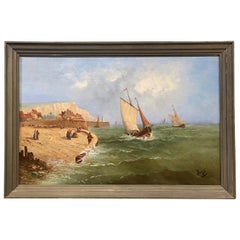 19th Century Large French Painting by Devijii Oil on Canvas