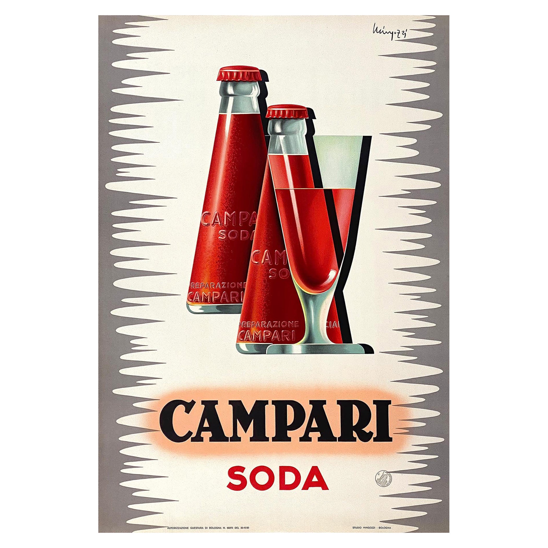 Campari Soda, 1950s Vintage Italian Alcohol Poster Giovanni Mingozzi