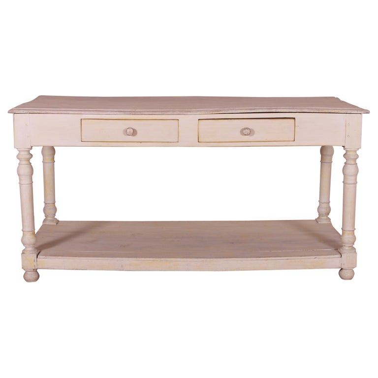 French Painted Oak Drapers Table For Sale
