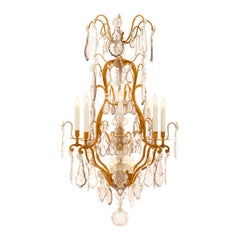 Antique French 19th Century Louis XV St. Baccarat Crystal and Ormolu Chandelier