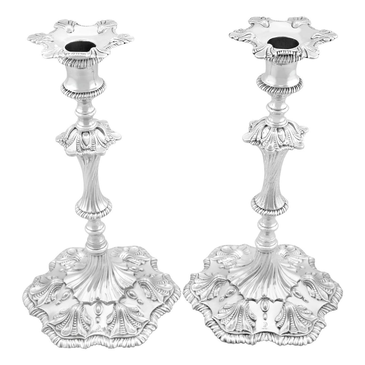 Antique Sterling Silver Candle Holders For Sale