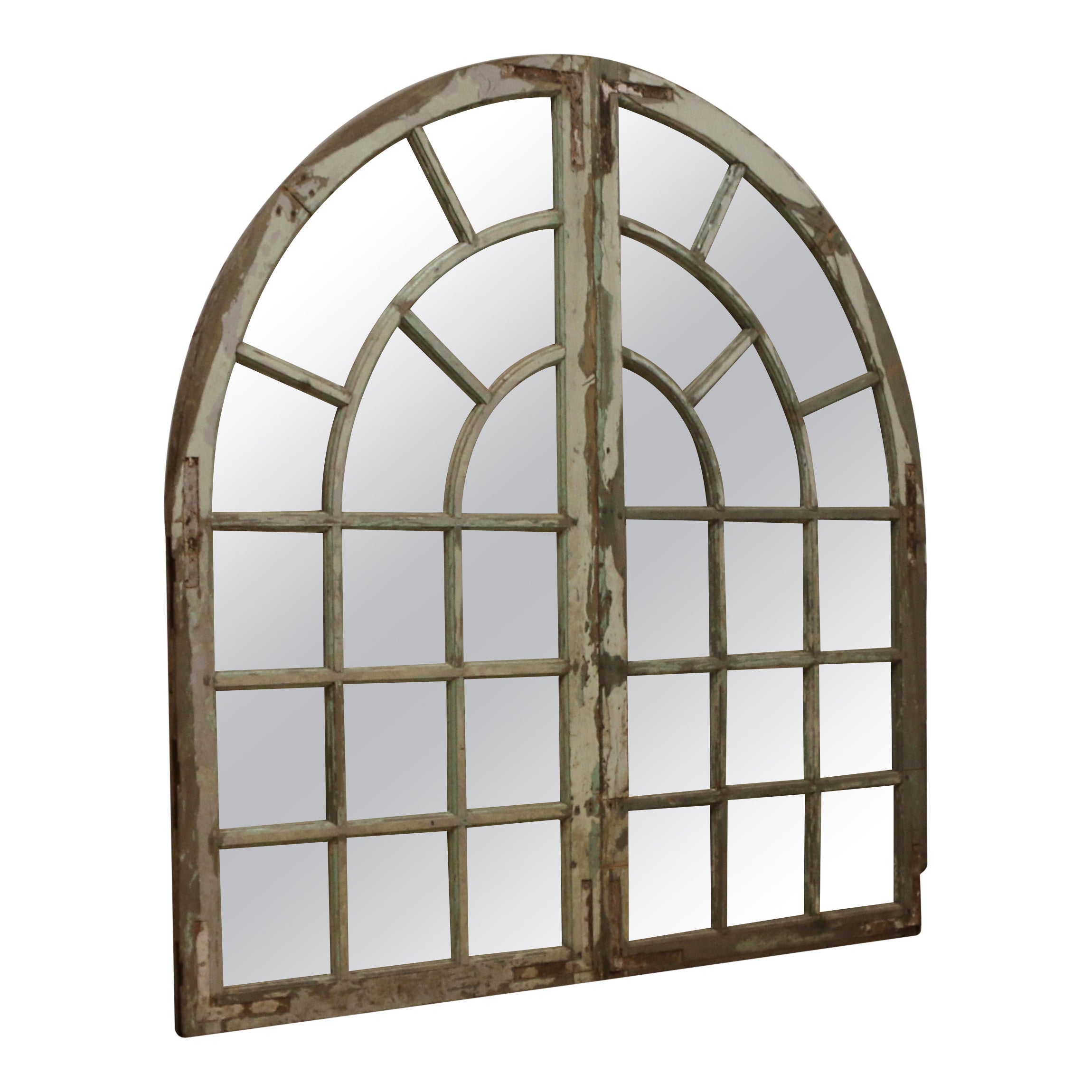 English Arched Window Mirror For Sale