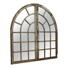 Antique English Arched Window Mirror