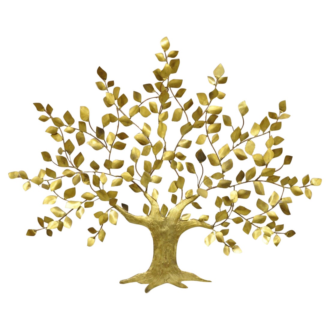 Bergasse Mid-Century Modern Brass Tree of Life Large Wall Art Sculpture For Sale