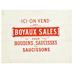 Original Antique Poster Boyaux Sales Boudins Saucisses Saucissons Food Casings