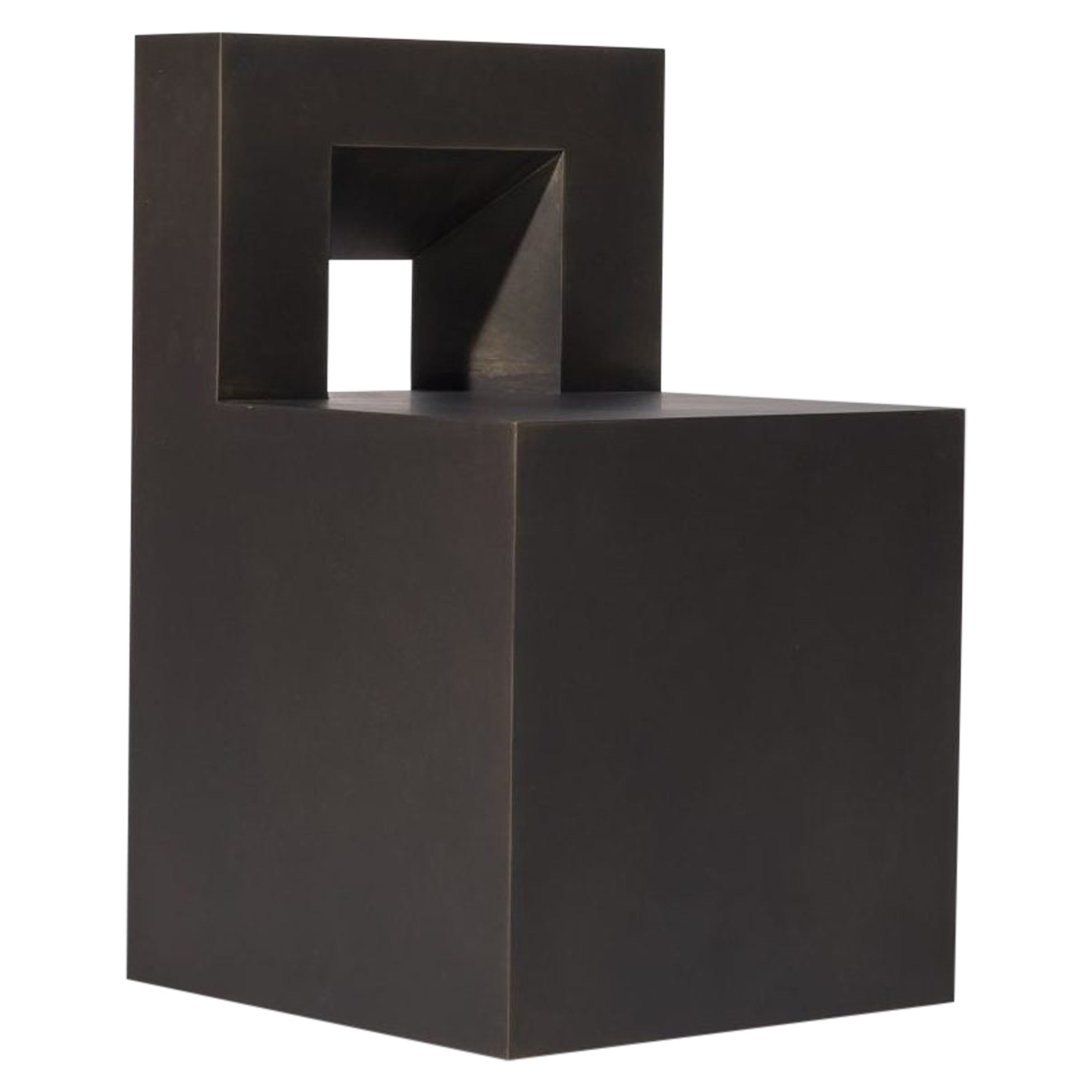 Skulpturaler GV-Stuhl von Jonathan Nesci aus chemisch geschwärztem Stahl im Angebot