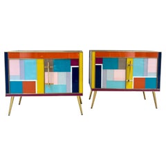 Pair of Bedside Chests, Murano Glass