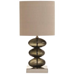 Lampe de table en verre soufflé couleur bronze