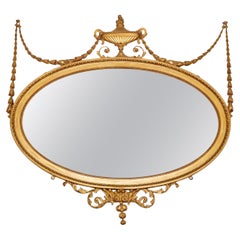 Antique Adam Style Gilt Wood Mirror