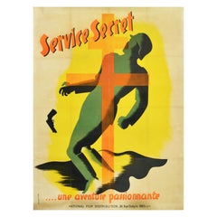 Original Vintage WWII Film Poster Service Secret Mission Spy War Drama Movie Art