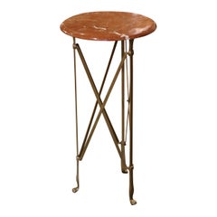 Early 20th Century French Directoire Marble Top Gilt Brass Side Table