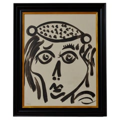 Pintura de Peter Keil, C 1979, Marco de madera Blanco y negro, Arte moderno, Sobre tabla