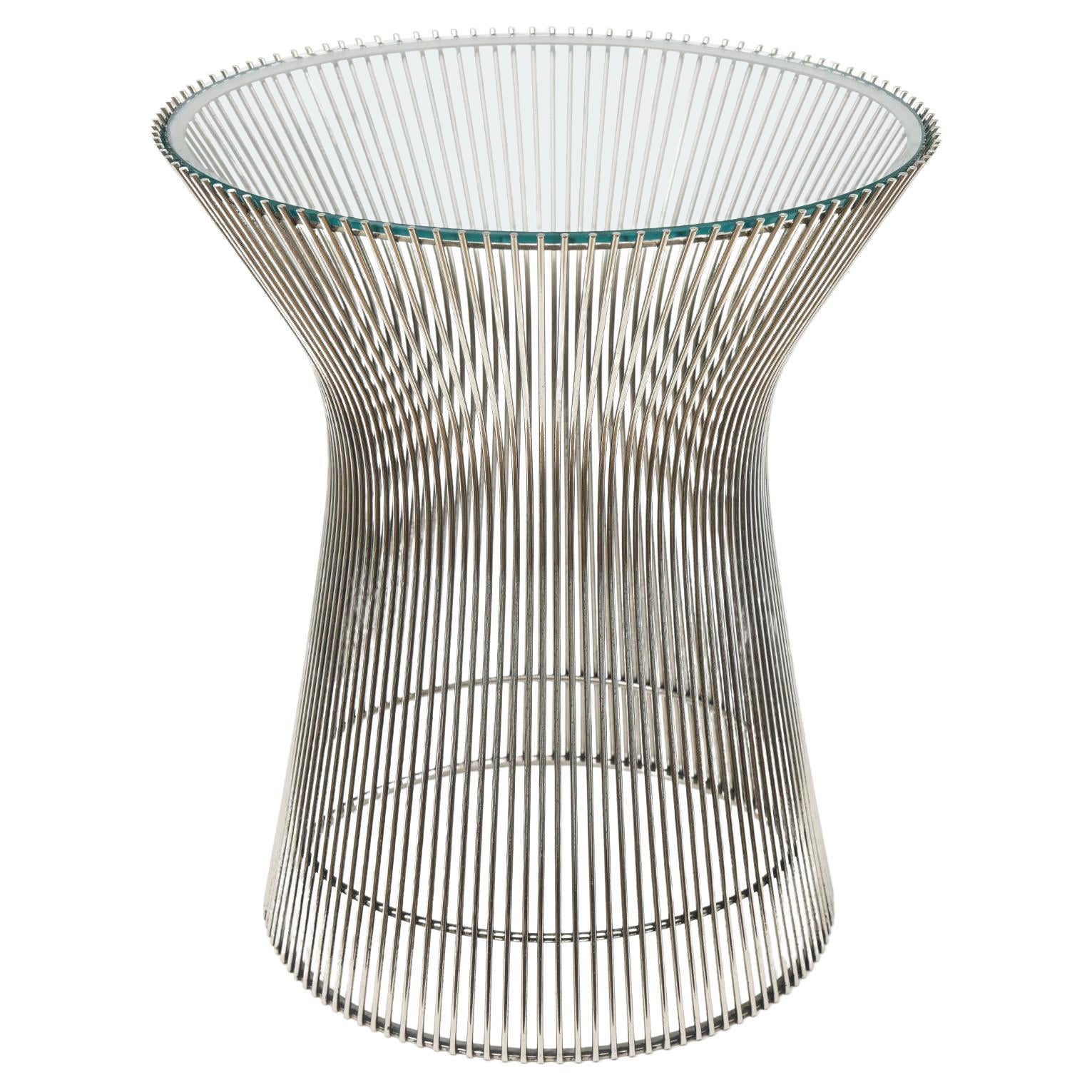 Pair of Mid Century Chrome WireBase GlassTop Side Tables at 1stDibs