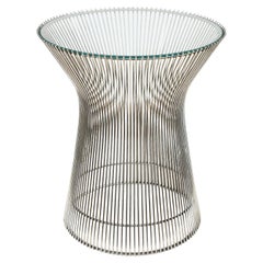 Mesa auxiliar Warren Platner de alambre restaurado niquelado sobre cromo Siglo Medio
