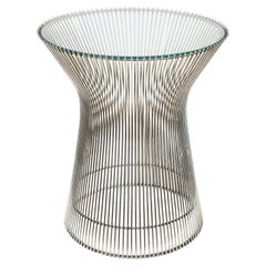 Vintage Warren Platner Restored Wire Nickel Plated over Chrome Side Table Mid Century