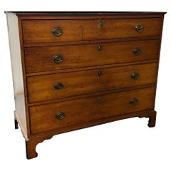 Antique 18th Century Georgian Chest of Drawers, Mahogany, Original Pulls