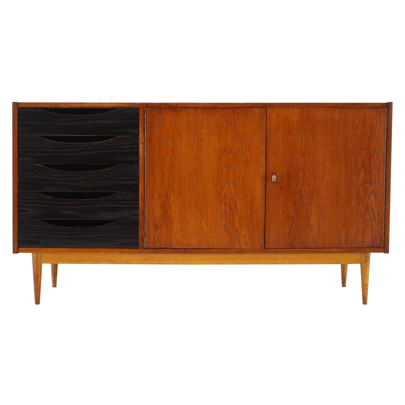 1960s Oak Sideboard, Czechoslovakia For Sale