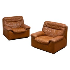 Vintage De Sede DS-66 Lounge Chairs in Cognac Leather