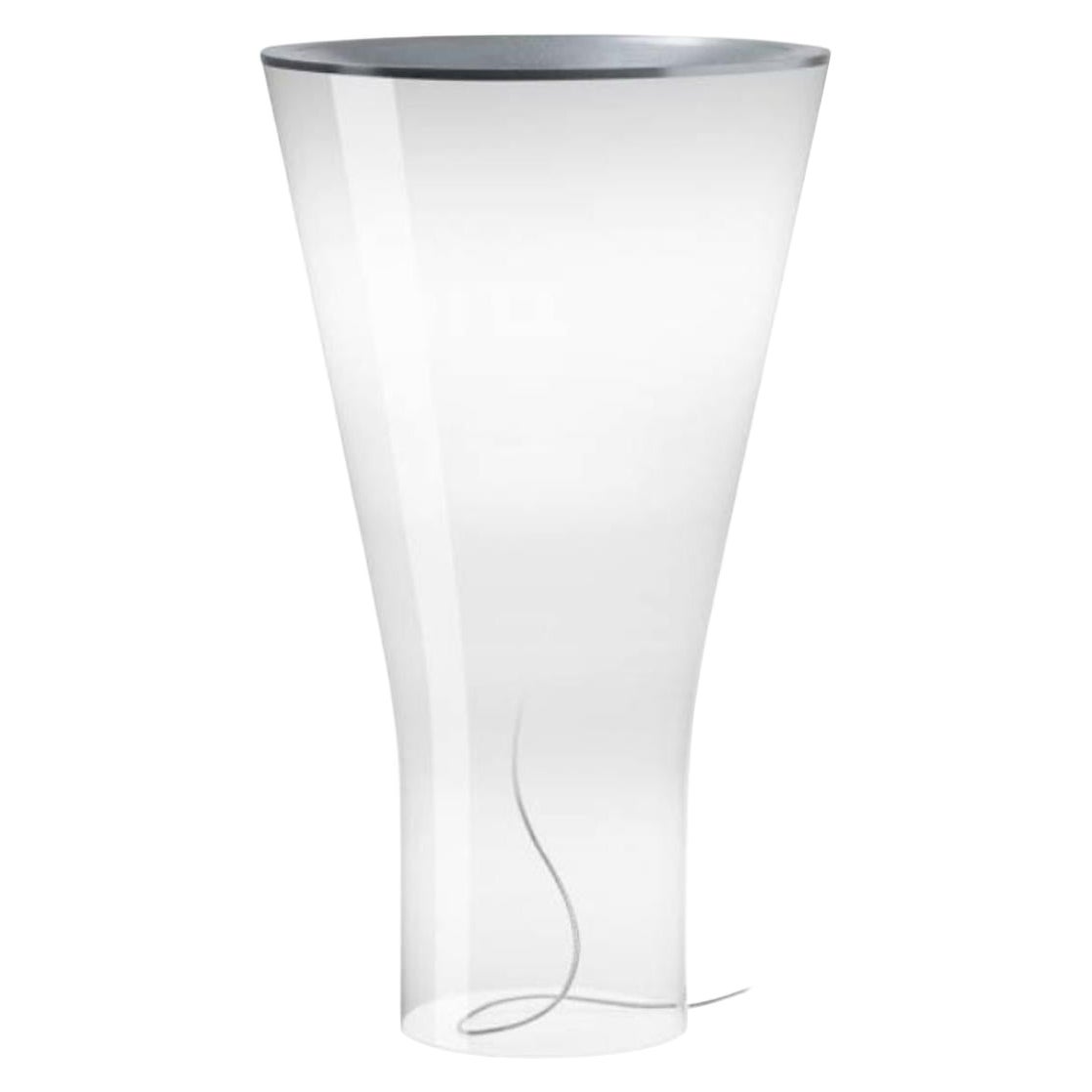 Große dimmbare Tischleuchte aus mundgeblasenem Glas 'Soffio' in Weiß für Foscarini im Angebot
