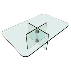 Vintage Late 20th Century Glass Coffee Table in the Leon Rosen for Pace Collection Style