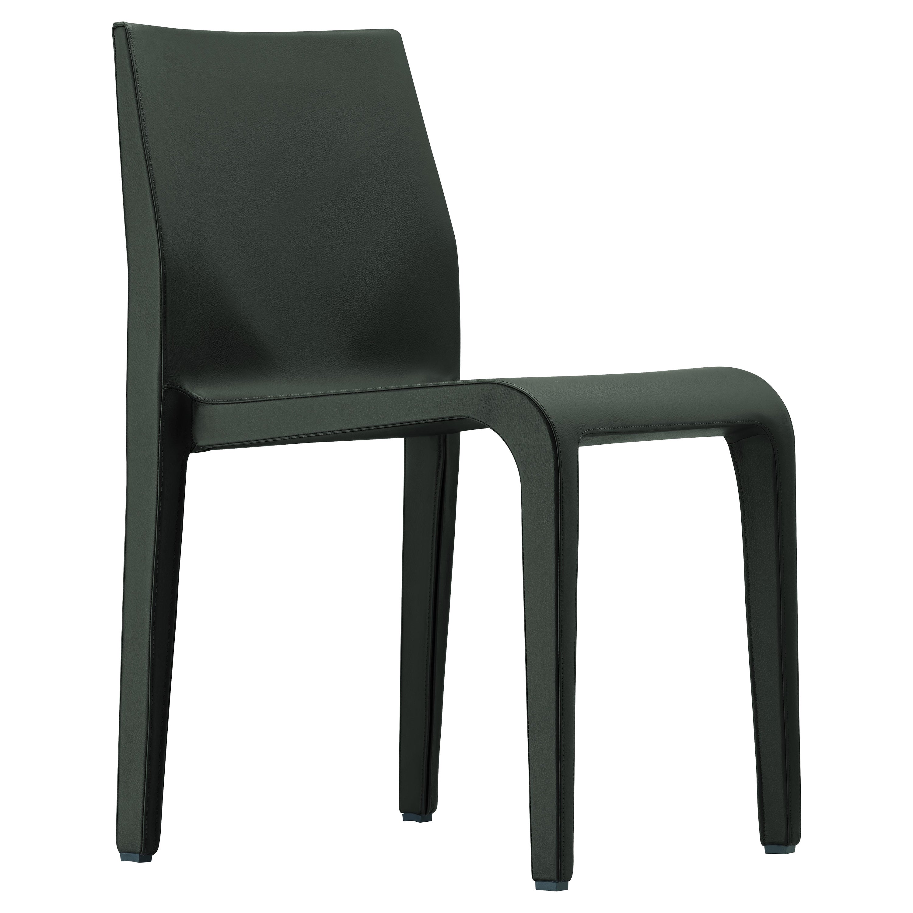Alias 301 Laleggera-Stuhl aus dunkelbraunem Leder von Riccardo Blumer