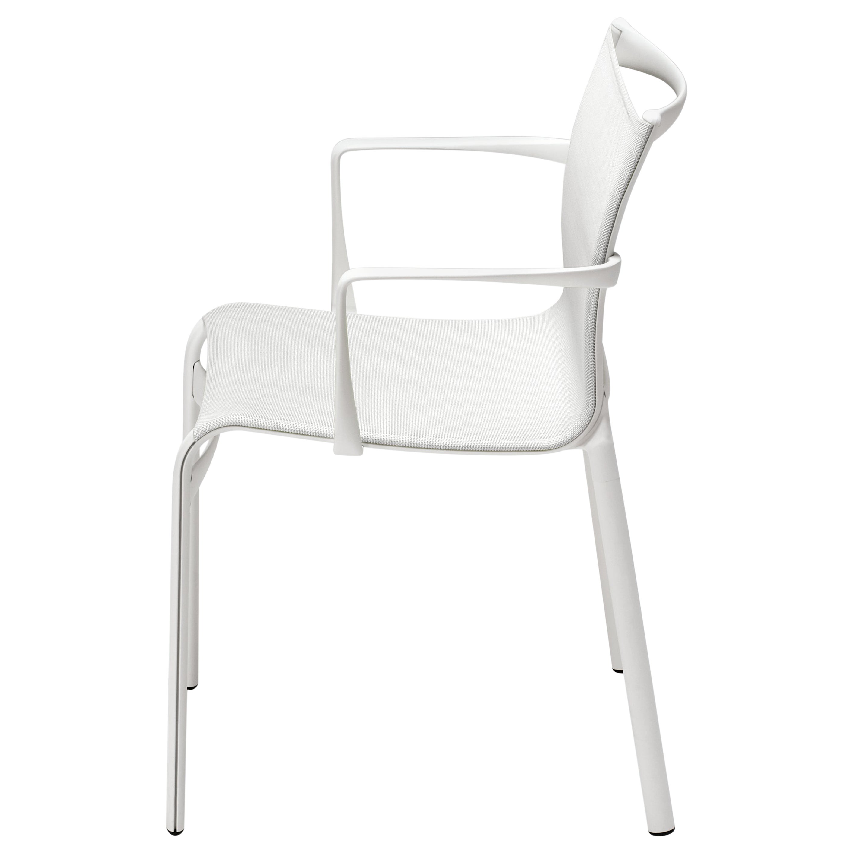 Alias Bigframe 44 Armchair in White Mesh with Lacquered Aluminium Frame For Sale