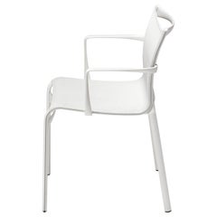 Alias Bigframe 44, Sessel für den Außenbereich aus weißem Mesh mit lackiertem Aluminiumrahmen