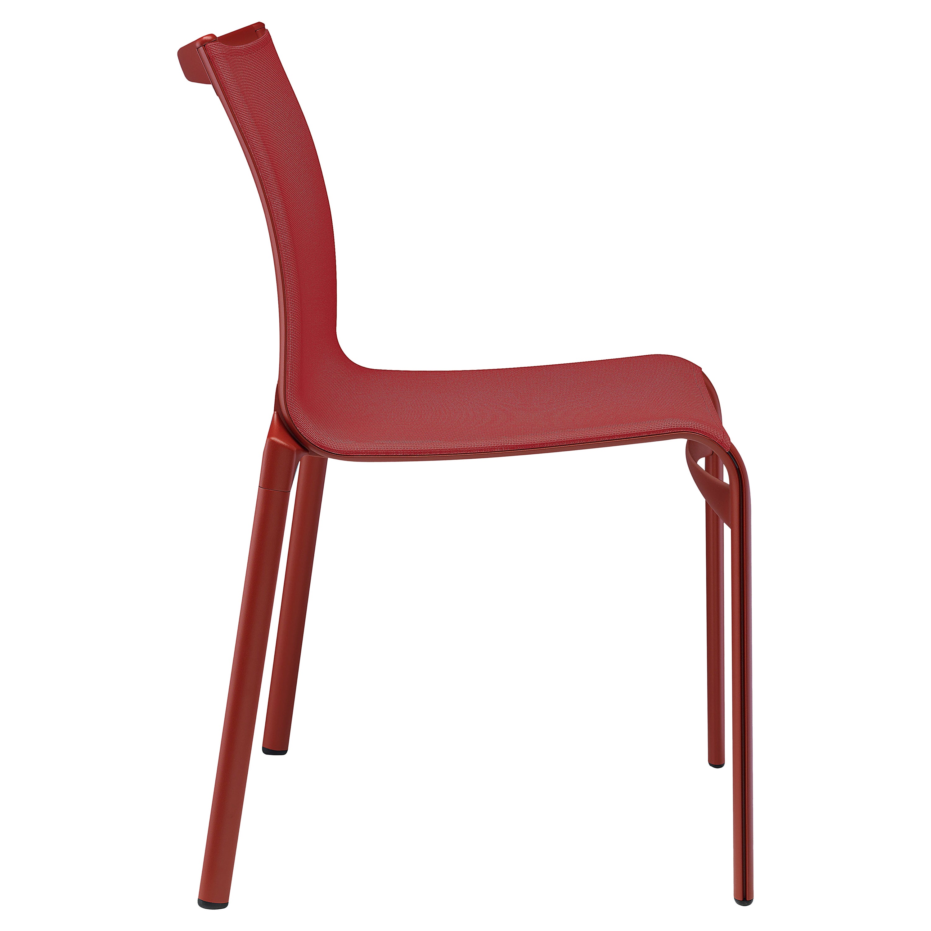 Alias Bigframe 44 Outdoor-Stuhl aus Korallenrotem Mesh mit lackiertem Aluminiumrahmen