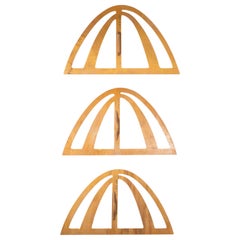 Vintage Set of Three Large Peaked Semi Circular Oversize Stationery Shapes