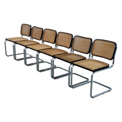 Set of 6 Original Cesca Chairs, by Marcel Breuer for Gavina, Italy