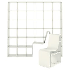Alias 210 Bookchair Bookcase with Chair in White Lacquered MDF by Sou Fujimoto